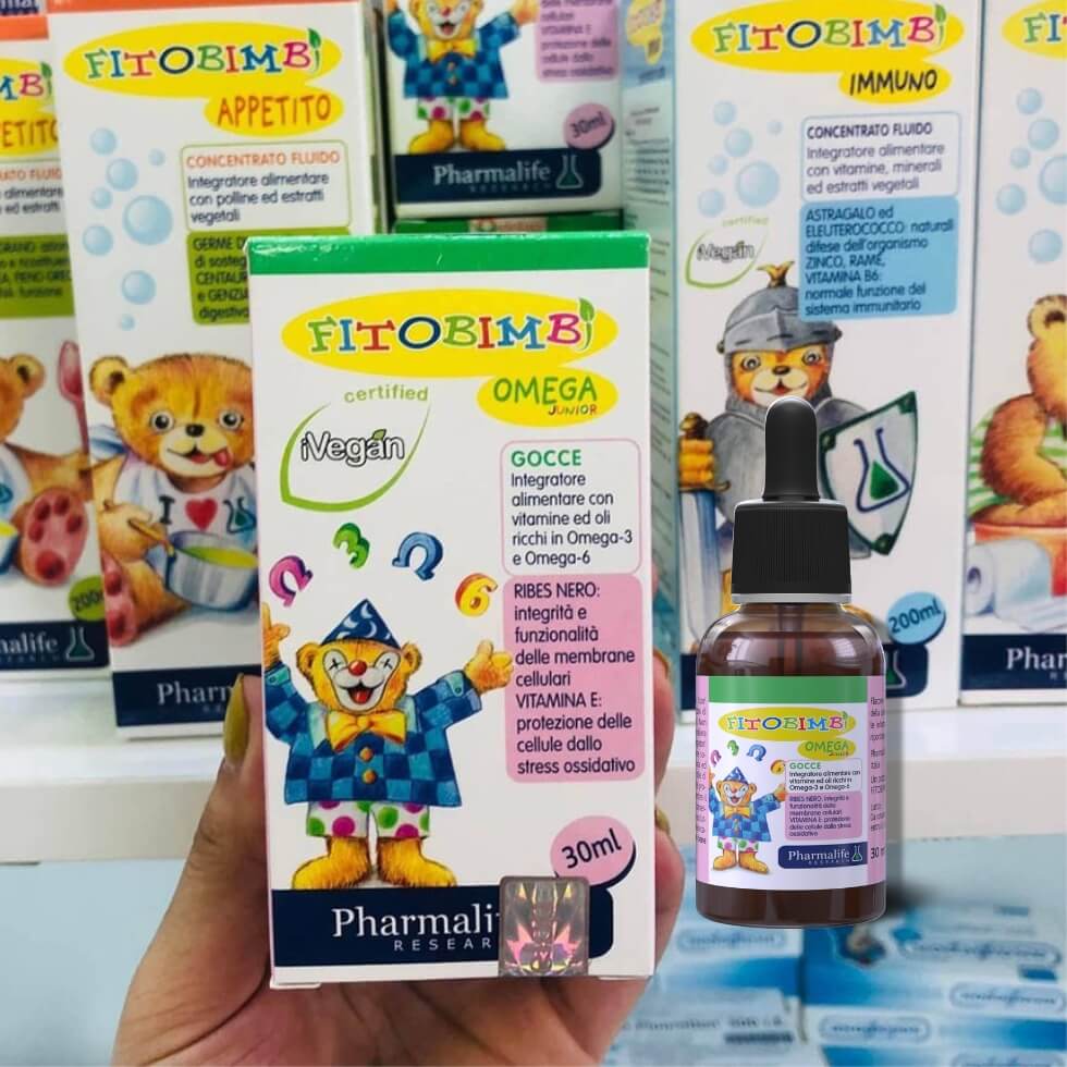 Siro Fitobimbi Omega Junior bổ sung acid béo không no Omega-3, Omega-6 cho trẻ (30ml)
